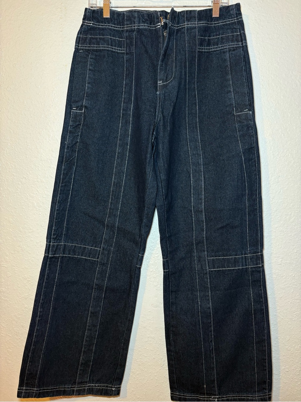 Fashion Nova Dark Blue Straight-Leg Jeans Size 11